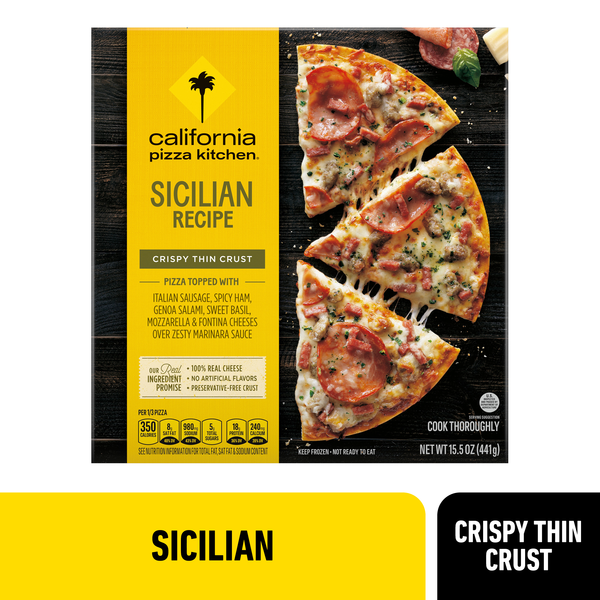 California Pizza Kitchen Sicilian Recipe Frozen Pizza With Crispy Thin Crust