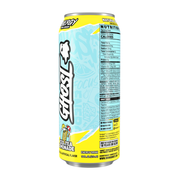 GHOST Zero Sugar Energy Drink, Iced Tea Lemonade