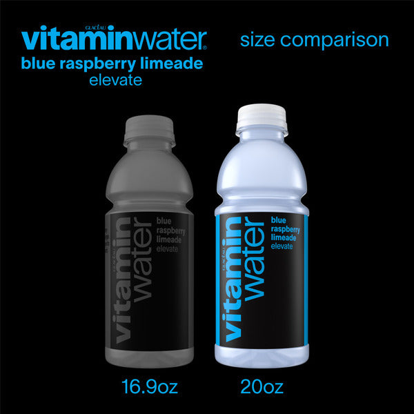 Vitaminwater Elevate Blue Raspberry Limeade Flavored Water Beverage Bottle