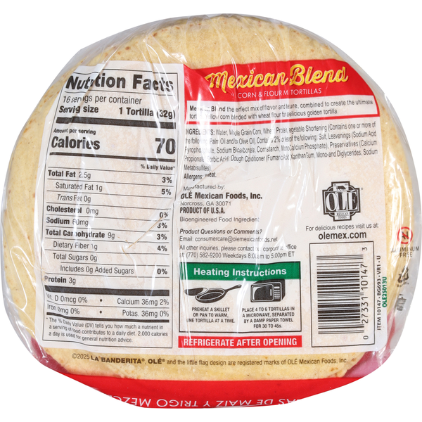 La Banderita Corn & Flour Mix Mexican Blend Tortillas