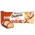 Kinder Bueno White Chocolate Bars with Hazelnut Filling Limited Time Only, 2 Bars per Pack, Bulk Chocolate Candy Bars for Game Day, Football Party Supplies, Snacks for Adults