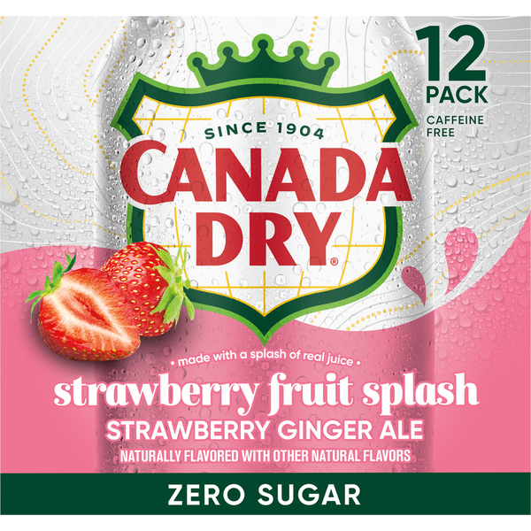 Canada Dry Zero Sugar Strawberry Fruit Splash Strawberry Ginger Ale