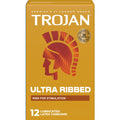 Trojan Ultra Ribbed Premium Lubricant Latex Condoms