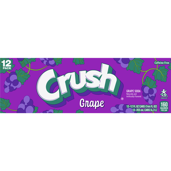 Crush Soda, Grape, 12 Pack