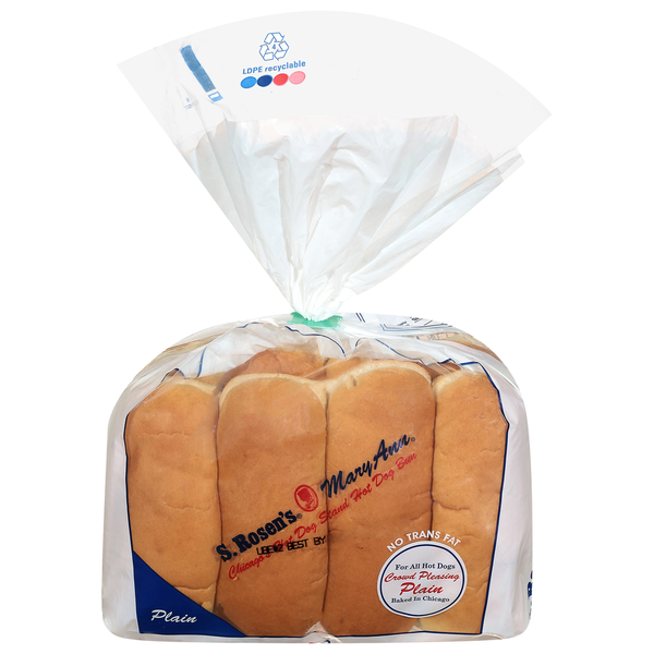 S. Rosen's Enriched Hot Dog Plain Buns