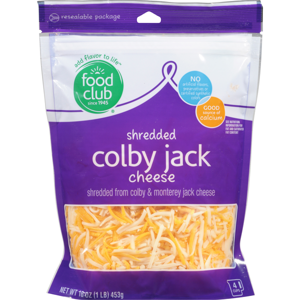 Food Club Shredded Cheese, Colby Jack