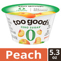 Too Good & Co. Zero Sugar Peach Yogurt-Cultured Ultra-Filtered Low Fat Milk Product, Gluten Free, Keto Friendly, 5.3 oz Cup