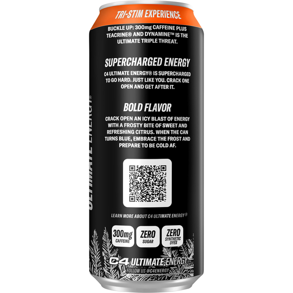 C4 Energy Drink, Frost Bitten Citrus, Zero Sugar