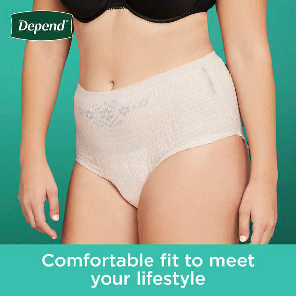 Depend Fresh Protection Women's Adult Incontinence Underwear, M, Blush