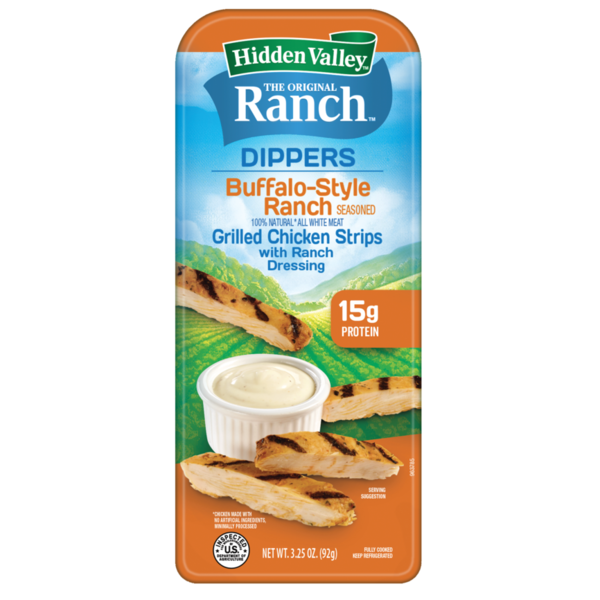 Hidden Valley Original Ranch Dippers Buffalo Ranch Grilled Chicken Strips with Ranch Cup