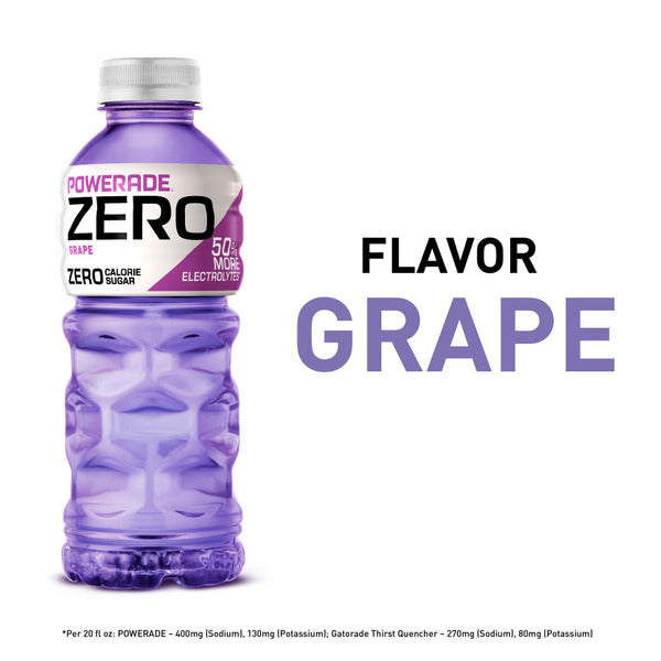 POWERADE Grape Zero Sugar Sports Drink Bottles