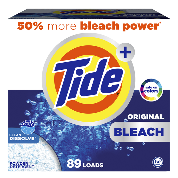 Tide Powder Laundry Detergent with Bleach, Original