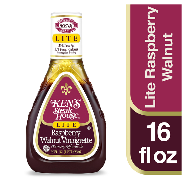 Ken's Steak House Raspberry Walnut Vinaigrette Dressing Lite