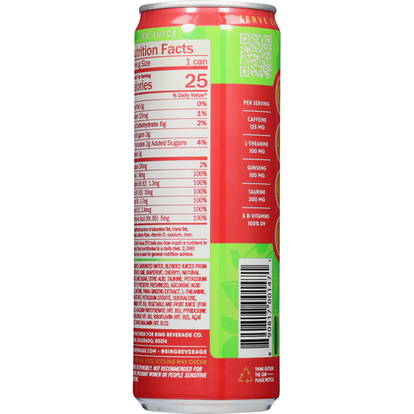 Petey's BING Juice Beverage, Citrus, Energizing