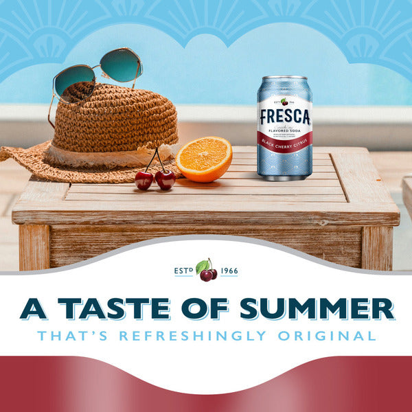 Fresca Black Cherry Soda Sparkling Flavored Soft Drink Zero Calorie And Sugar Free
