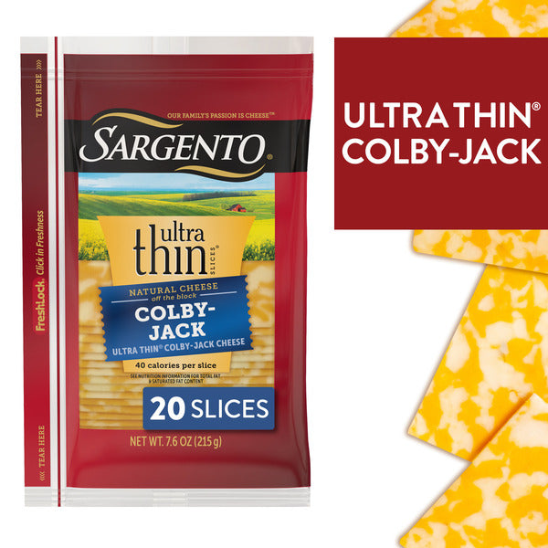 Sargento Ultra Thin® Natural Colby-Jack Sliced Cheese, 20 Slices