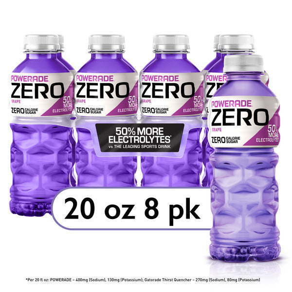 POWERADE Grape Zero Sugar Sports Drink Bottles