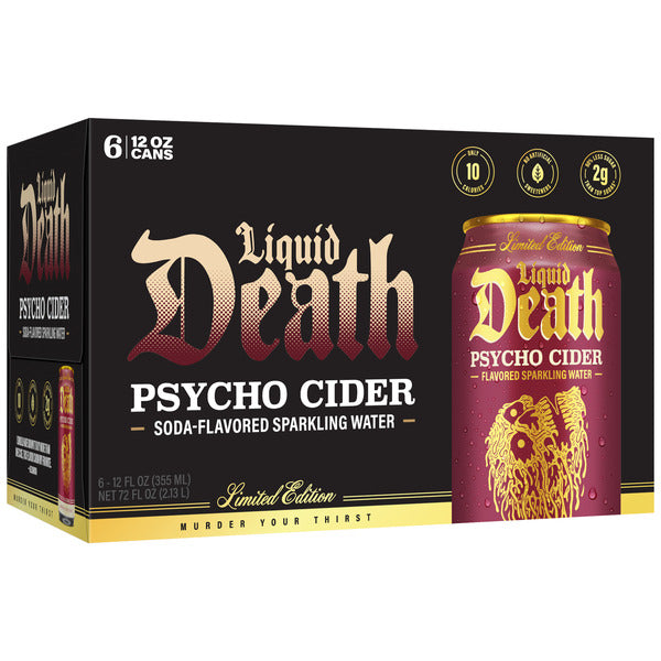 Liquid Death Psycho Cider, Flavored Sparkling Water