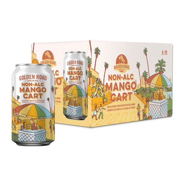 Golden Road Brewing Brewing Mango Cart Non-Alcoholic Wheat Brew, 6 Pack 12 Fl Oz Cans