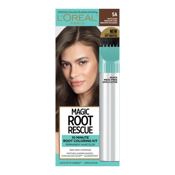 L'Oreal Root Rescue 10 Minute Root Hair Coloring Kit, 5A Medium Ash Brown