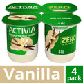 Activia ZERO 0g Added Sugar Vanilla Probiotic Yogurt, Delicious Nonfat Yogurt Cups to Help Support Gut Health, 4 oz, 4 Count