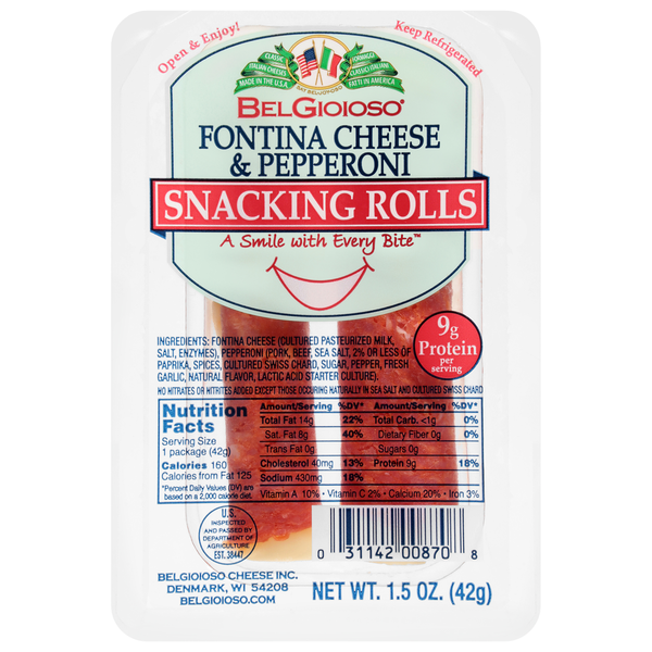 BelGioioso Fontina Cheese & Pepperoni Snacking Rolls
