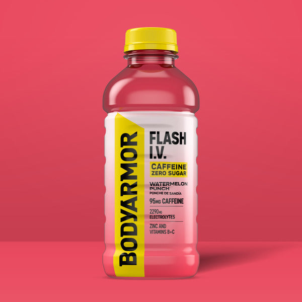 BODYARMOR Zero Sugar Caffeine Watermelon Punch Electrolyte Beverage Bottle