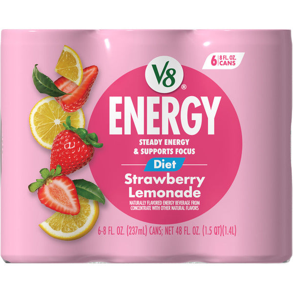 V8 Energy Diet Strawberry Lemonade Juice Energy Drink