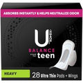 U by Kotex Balance Sized for Teens Ultra Thin Pads...
️