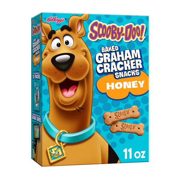SCOOBY-DOO Kellogg's SCOOBY-DOO! Honey Baked Graham Cracker Snacks, Lunch Box Snacks, 11 oz