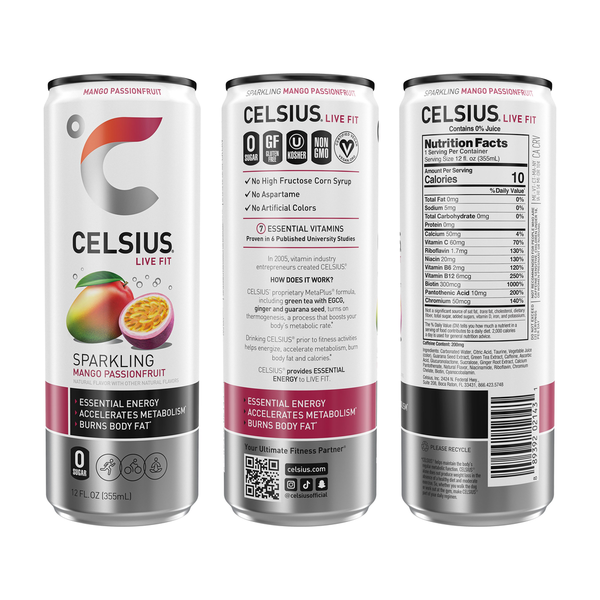CELSIUS Sparkling Mango Passionfruit, Energy Drink