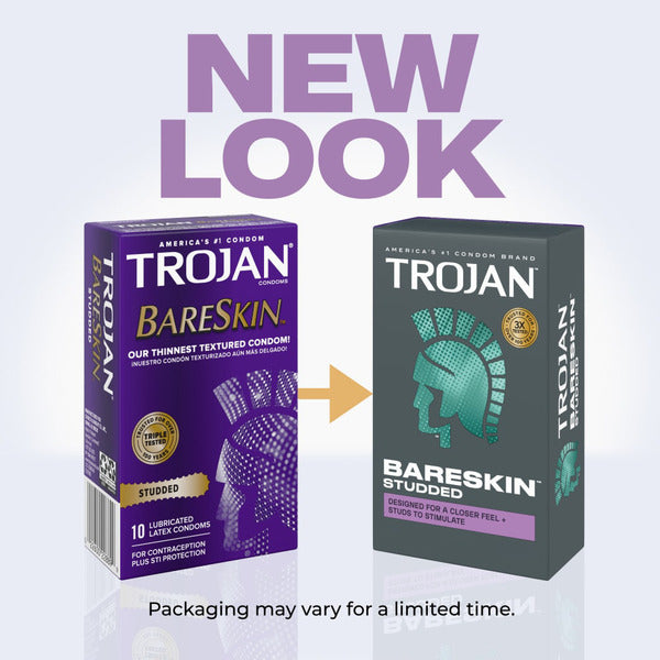 Trojan Studded BareSkin Premium Lubricant Latex Condoms