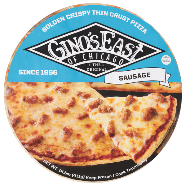 Gino's East Golden Crispy Thin Crust Sausage Pizza