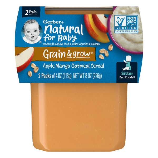 Gerber Natural for Baby Grain & Grow Apple Mango Oatmeal Cereal