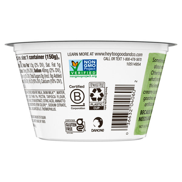 Too Good & Co. Zero Sugar Peach Yogurt-Cultured Ultra-Filtered Low Fat Milk Product, Gluten Free, Keto Friendly, 5.3 oz Cup