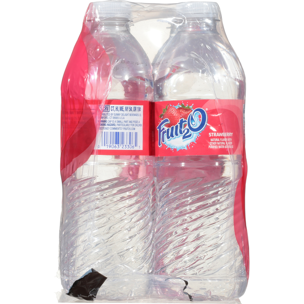 Fruit 2 O Purified Water Beverage, Strawberry, 6 Pack