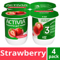 Activia Strawberry Probiotic Yogurt, Delicious Low Fat Yogurt to Help Support Gut Health, 4 oz, 4 Count