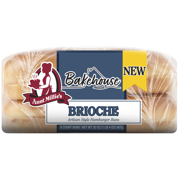 Aunt Millie's Artisan Style, Brioche Hamburger Buns