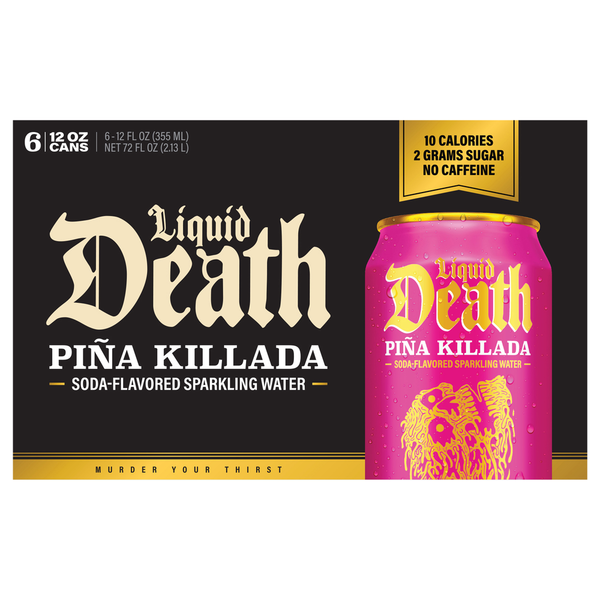 Liquid Death Soda-Flavored Piña Killada Sparkling Water