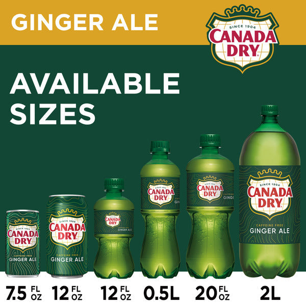 Canada Dry Ginger Ale Soda, .5 L bottles, 6 pack