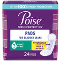 Poise Incontinence Pads, Light Absorbency, Long Length