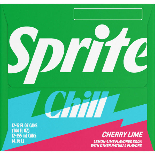 Sprite Chill Cherry Lime Natural Flavor Soda Soft Drink Cans