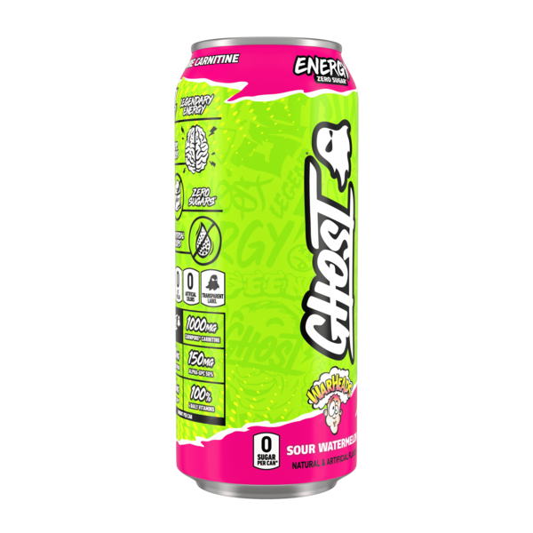 GHOST Zero Sugar Energy Drink, Warheads Sour Watermelon