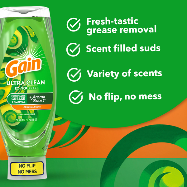 Gain Ultra Clean EZ-Squeeze Dish Soap, Summer Watermelon