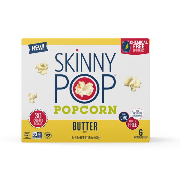 SkinnyPop Microwave Popcorn, Butter