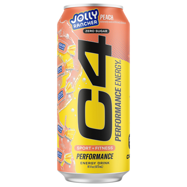 C4 Zero Sugar Sport + Fitness Jolly Rancher Peach Energy Drink