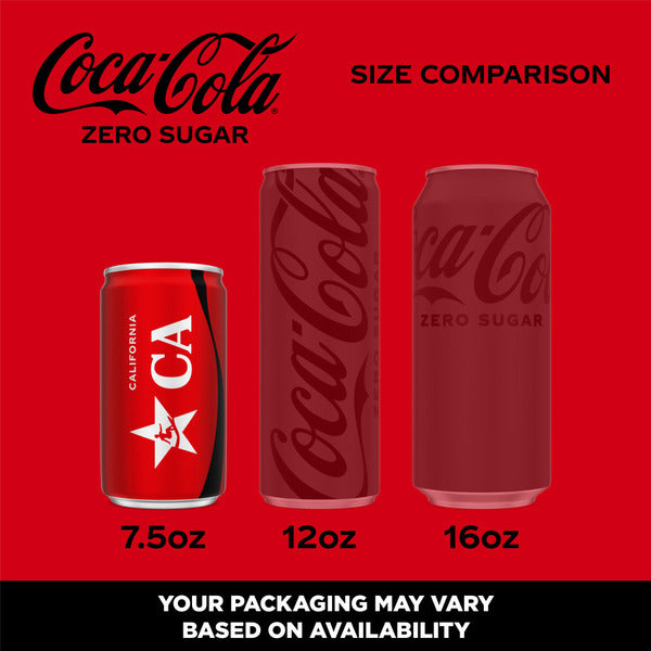 Coca Cola Zero Sugar Soda Fridge Pack Mini Cans