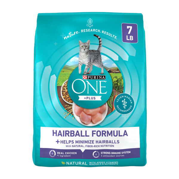 Purina ONE Natural Cat Food for Hairball Control, +PLUS Hairball Formula