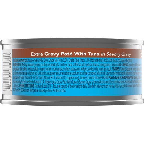 Purina Friskies Gravy Pate Wet Cat Food, Extra Gravy Pate With Tuna in Savory Gravy