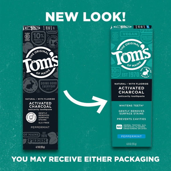 Tom's of Maine Natural Activated Charcoal Toothpaste With Fluoride